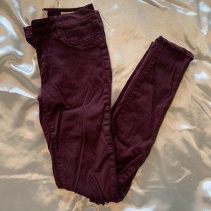 PacSun Burgundy Distressed Skinny Jeggings - Size 24